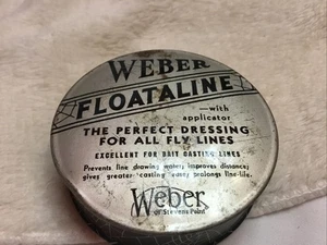 Vintage Fliegenfischen Weber Floataline Line Dressing Dose mit Pad, Stevens Point, WI - Bild 1 von 4