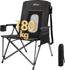 Folding Camping Chair for Adults High Back Heavy Duty 180KG Load Foldable Garde - Picture 1 of 8