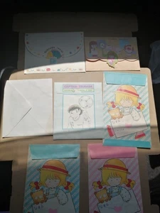 Rare Showa Retro Stationery Letter Set 7 Sanrio Character Emo Nostalgic - Picture 1 of 8