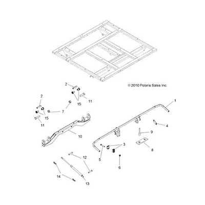 Polaris 1016882-329 WELD-FRAME BOX PIVOT E-COAT Sportsman 800 - Image 1 of 3