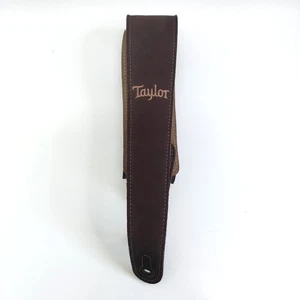Taylor Embroidered Suede 2.5" Guitar Strap Brown ~ 50" + Adjustable - Picture 1 of 10