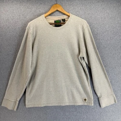 Timberland Long Sleeve Waffle Knit Shirt Beige Cream Casual Top Mens Size Large - Image 1 of 4