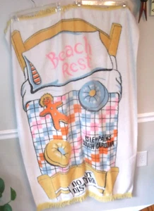 Vintage Isle of Palms South Carolina Beach Towel Miami Originals USA Fringe GC - Picture 1 of 4