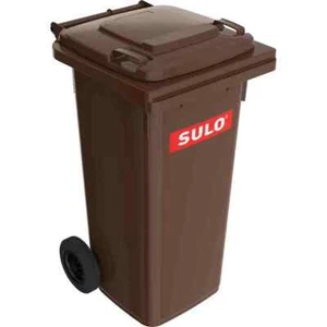Sulo Müllgroßbehälter fahrbar 120lt Braun Mülltonne Abfall Vollgummi leicht ND-P - Bild 1 von 1