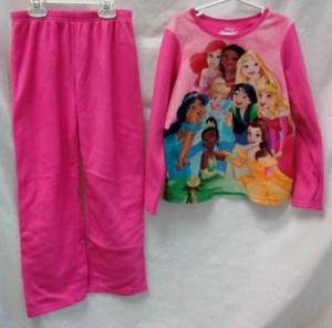 Disney Princess Fleece Pajama Set Girls M (7-8) Pink 9 Disney Princess Graphic - Picture 1 of 12