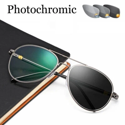 Occhiali da Lettura Fotocromatici in Metallo per Uomo Occhiali da Sole Esterno Protezione UV - Immagine 1 di 4