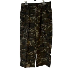 Old Navy Surplus Camo Cargo Pants Adjustable Waist Camouflage Boys Size 12 - Picture 1 of 11