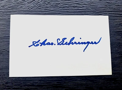 CHARLIE GEHRINGER DET TIGERS SIGNED AUTOGRAPHED INDEX CARD 3x5 JSA AUCTION LOA - Image 1 of 2