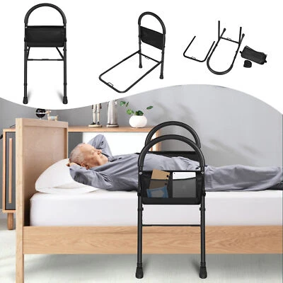 MARKENLOS Bett Aufstehhilfe Bettgitter für Ältere Erwachsene Höhenverstellbar mit Tasche