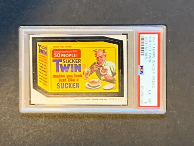 1976 1977 Topps Wacky Packages 16th Series Twin Sucker Sugar PSA 6 EX MT - Image 1 of 2