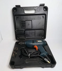 + Vintage Black & Decker DR210 Corded 10mm Power Drill Green 120V 4.5A Tested AT - Picture 1 of 18