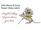 LITTLE MOUSE & DAISY FLOWER Personalised Sticky Address Labels Craft & Gift 