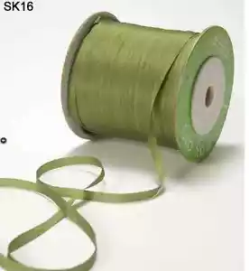 1/8 Inch Silk Ribbon - May Arts - SK16 - Olive Green - 200 yards - Picture 1 of 1