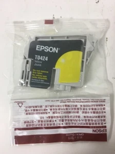 ¡NUEVO! CARTUCHO DE TINTA DE IMPRESORA EPSON DE UNA SOLA UNIDAD T0424 Amarillo *CADUCADO* - Imagen 1 de 2