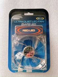 Zalman Ultra Quiet LED Fan 92mm ZM-F2 Red Color Light ZM-F2RL 90mm - Picture 1 of 2