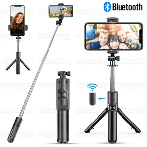 Smartphone Selfie Stick Bluetooth Stativ Teleskop Stange Fernbedienung Handy NEU - Bild 1 von 15