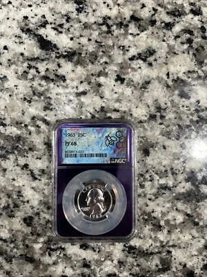 1963 Washington Quarter 25C NGC PF68 - Image 1 of 4