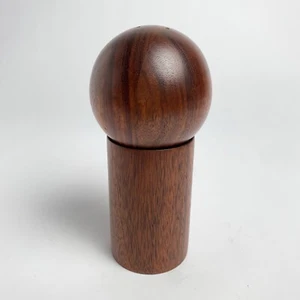 Mid-Century Modern Scandinavian Stacking Salt & Pepper Shakers Mahogany Wood MCM - Picture 1 of 7