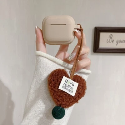 Funda para AirPods 2 3 4 AirPods Pro 2 Simplicity Mate Peluche con Cubierta Colgante Love Foto 1 de 4