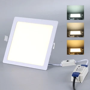 18W LED Recessed Ceiling Lights Square Panel 3CCT Selectable 3000K 4000K 6000K C - Picture 1 of 12