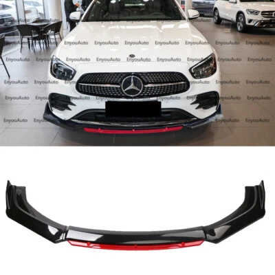 For Mercedes-Benz S450 S500 Front Bumper Lip Spoiler Splitter Glossy Black Red Foto 1 de 4
