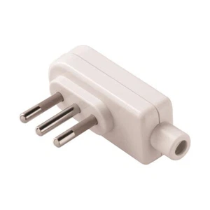 Italiana enchufe Plano 2P+T 10A SPA11 Blanco Salida de cable 90° - Foto 1 di 1