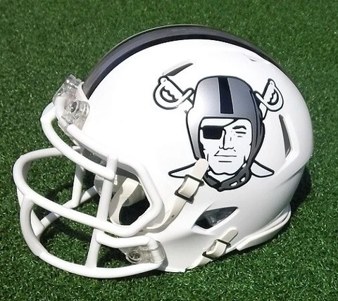 LAS VEGAS / OAKLAND RAIDERS WHITE CONCEPT FOOTBALL MINI HELMET Cover