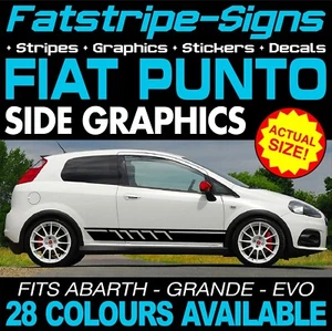 to fit FIAT PUNTO GRAPHICS STRIPES STICKERS DECALS ABARTH GRANDE EVO 1.2 TURBO - Picture 1 of 2