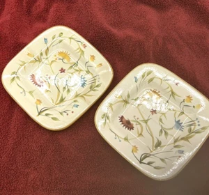 (2) Home American Simplicity Floral Quadratische Salatteller 8 1/2" x 8 1/2" - Bild 1 von 5