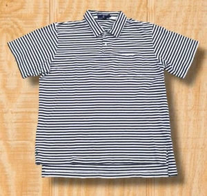 Vintage 90s Polo Sport Ralph Lauren Mens XL Nautical Striped Navy White Shirt - Picture 1 of 12