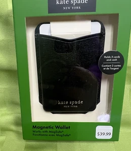 kate spade NY Magnetic Flip Wallet Works with MagSafe Black NEW! FOR IPHONES - Zdjęcie 1 z 6