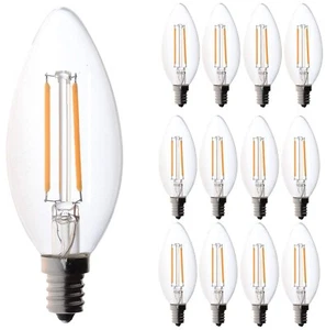 Bioluz LED 40W Filament Candelabra Bulb, E12 Base High Efficiency LED Candle ... - Picture 1 of 8