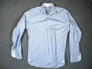 Stenstroms Shirt Mens 16.5 42 Blue Geometric Fitted Body Twofold Super Cotton - Picture 1 of 8