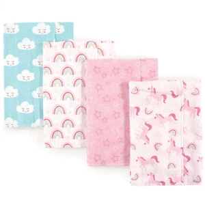 Paños de eructo de franela de algodón Luvable Friends para bebé niña 4 piezas, arco iris, talla única - Imagen 1 de 1