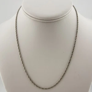 FAS Vintage 925 Sterling Silver Rope Chain Italy Necklace 18" (2.9g) - Picture 1 of 4