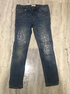 Girls Hudson Blue Jeans with Adjustable Waist with Rhinestones Size 5 - Picture 1 of 5