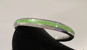 Troy Natachu Zuni Turquoise Variscite Inlay Sterling Silver Cuff Bracelet 6” 37g - Picture 1 of 12