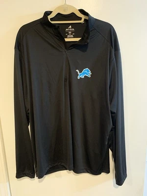Antigua Detroit Lions Quarter Zip Men’s 2XL XXL Lightweight Pullover Black - Image 1 of 4