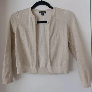 George Kids Size L 10-12 Chico's Beige Cardigan Sweater - Picture 1 of 4
