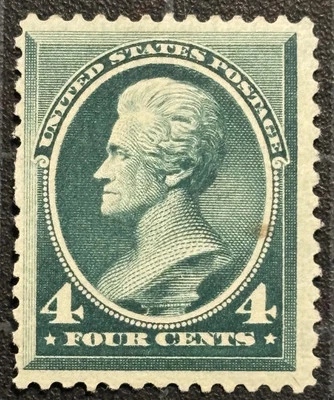 US Stamps - SC# 211 - MOGH - LH - 4 Cent Jackson Large Banknote - SCV = $225.00 - Image 1 of 2