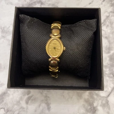 复古 Pulsar 女士 16 毫米手表金色椭圆形表盘 15 毫米 V810x004 日本机芯 7 英寸 — 第 1/4 张图片