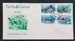 Turks & Caicos Islands Diving 1981 Scuba Coral Fish Dolphin Camera Marine (FDC) - Picture 1 of 5