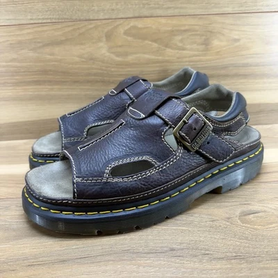 Sandalias Dr Martens Y2K Vintage Para Hombre 13 Cuero Marrón Hebilla Gruesa Foto 1 de 4