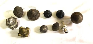 Lampenabschlüsse, Bronze & Messing, verschiedene Stile, (10) - Bild 1 von 8