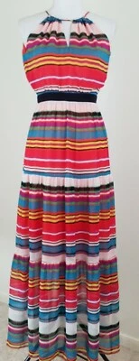 Maxi Vestido Max and Cleo~Mujer Talla XXS~Multicolor Rayas Sin Mangas Nuevo con Etiquetas $188 Foto 1 de 4