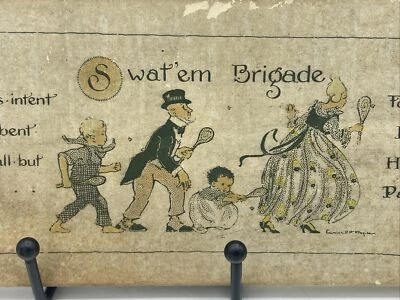 Vintage Collectible Fly Swatter “Swat’Em Brigade” Classic Victorian Advertising - Image 1 of 4