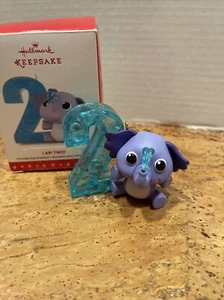 Hallmark Christmas Ornament Purple Elephant I Am Two Artist Jake Angell 2015 - Picture 1 of 8
