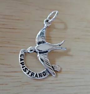 Dije de plata de ley 22x16 mm golondrina de Capistrano California - Imagen 1 de 3