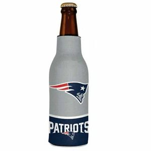 Insulated 12 oz Football New England Patriots Beer Bottle Cooler Koozie Zip-Up - Picture 1 of 2