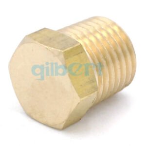 1/8" 1/4" 3/8" 1/2" 3/4" NPT Male Hex End Cap Plug Brass Pipe Fitting Connector